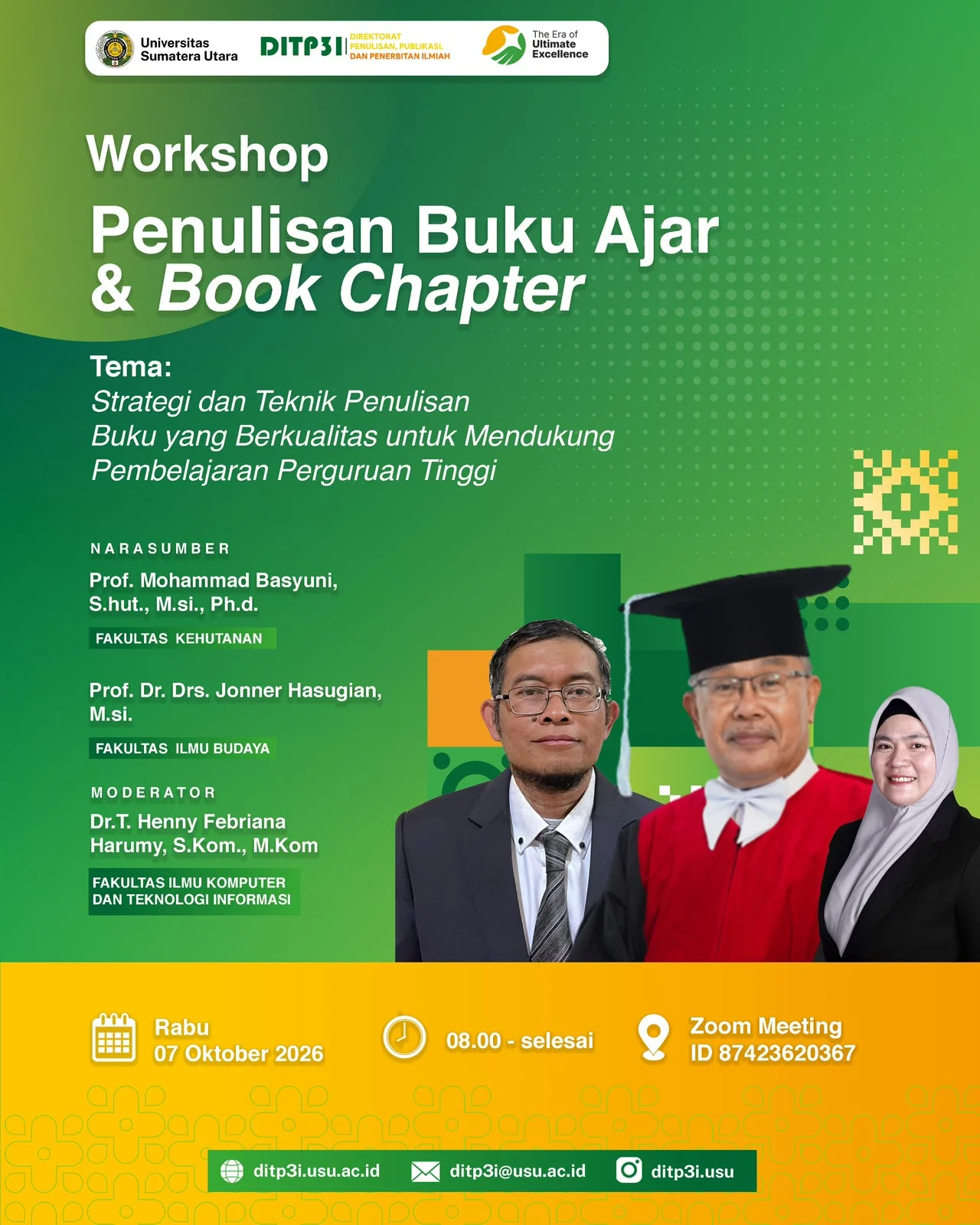 Prof. Jonner Hasugian dari FIB USU Menjadi Narasumber Workshop Penulisan Buku Ajar dan Book Chapter